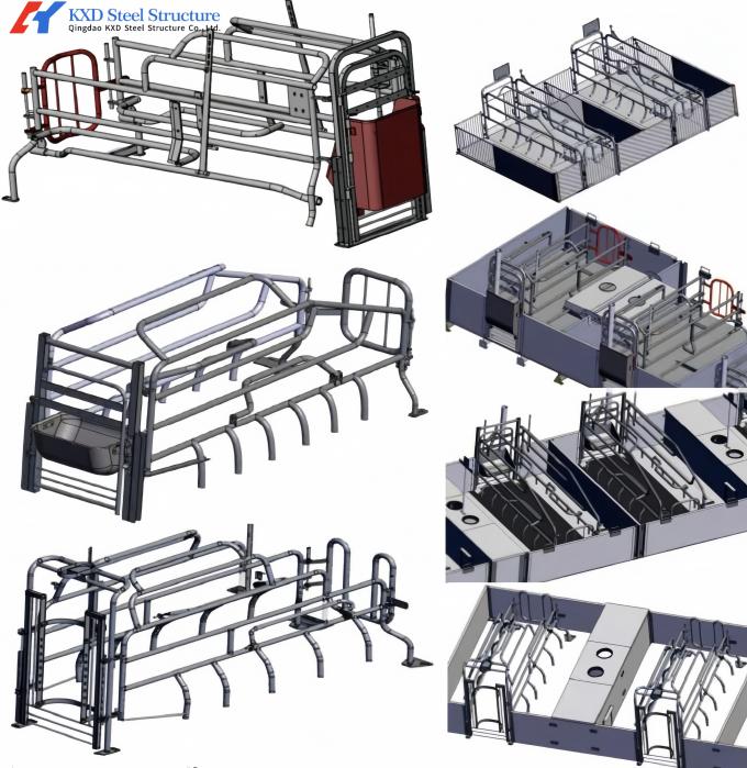 Galvanized Pig Farrowing Crates Piggery Equipment Sow Farrowing Bed