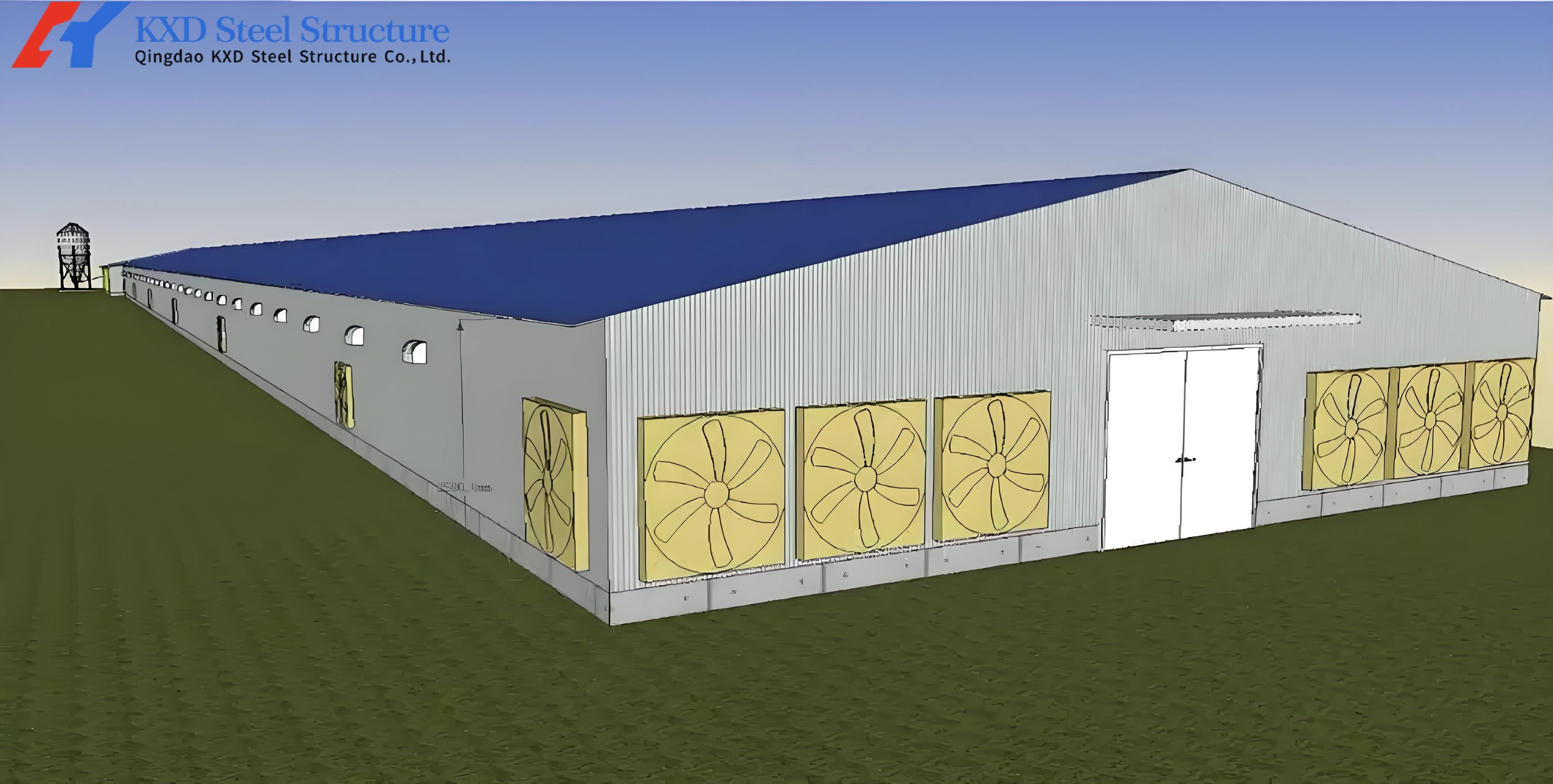 Custom Prefab Layer Chicken House Structures , Automatic Layer Poultry ...