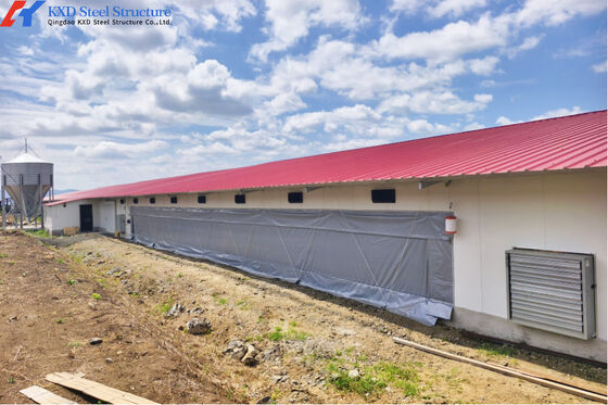 Farmhouse Style Prefabricated Poultry House Steel Frame Chicken Coop For Farm