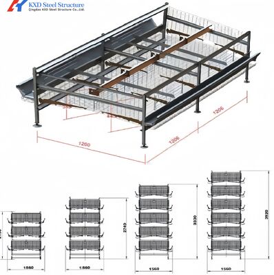 3 Tiers-10 Tiers Broiler Chicken Cage  Automatic Broiler Battery Cage System