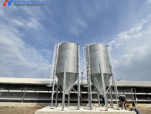 KXD Automatic Steel Structure Poultry Shed Equipment For Broilers / Layers