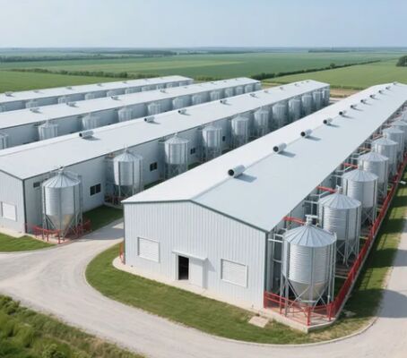 Galvanized Steel Structure Poultry House with 30 Years Warranty, Bolt Connection, and Fast Installation