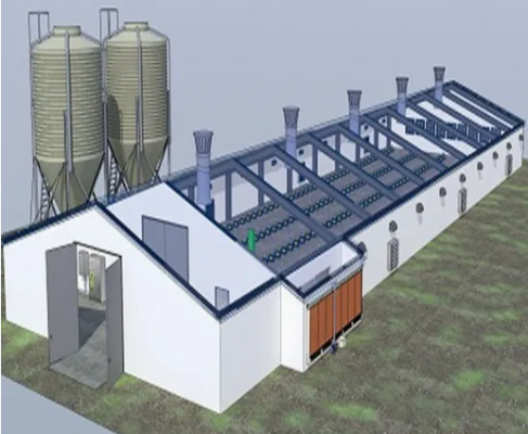 Hot-Dip Galvanized Prefabricated Steel Poultry House with Customizable Dimensions for Chicken Farms